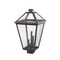 Z-Lite Talbot 3 Light Outdoor Post Mount Fixture, Oil Rubbed Bronze And Seedy 579PHXLS-ORB - alternate 2